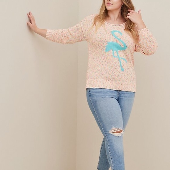 Torrid size 3 flamingo pullover sweater - Picture 2 of 7